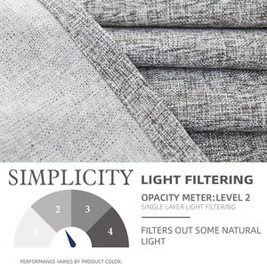 Rideaux en Faux lin pour salon, rideaux <span class=keywords><strong>de</strong></span> ferme en <span class=keywords><strong>toile</strong></span> <span class=keywords><strong>de</strong></span> <span class=keywords><strong>jute</strong></span>, pour chambre à coucher - Product Image 4