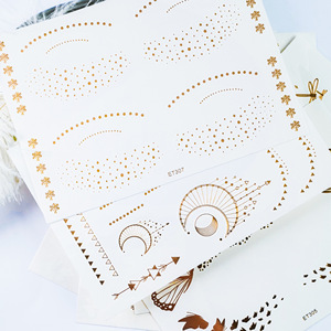 Pegatinas de estrellas y lunas con lámina dorada, tatuajes temporales, pegatinas de pecas para el Día del Niño, venta al por mayor transfronteriza - Product Image 2