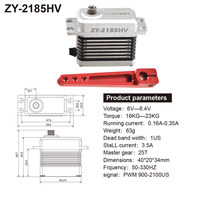 Servo sin Núcleo de Alto Torque ZY-2185HV de 23 kg y 0.085s para Aviones RC de 64-70 Pulgadas, Control Acrobático de Precisión