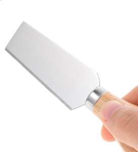 Ensemble de 4 couteaux à fromage uniques avec manche en bois de bambou et lame en acier inoxydable pour fromage et pizza - Product Image 4