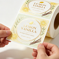 Étiquette personnalisée en feuille d'or citron vanille, autocollant imperméable pour l'emballage des pots de confiture
