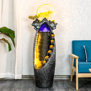 Fuente de agua Feng Shui Quanfangyuan con retroiluminación, forma irregular, decoración eléctrica para interiores, para el hogar, la oficina y la sala de estar. - Product Image 1