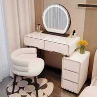 Coiffeuse de maquillage, table à maquillage, table de maquillage, meubles de chambre à coucher en bois, tiroirs de rangement, ensemble de coiffeuse élégant pour la maison, décoration