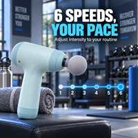 Pistolet de massage à percussion OEM ODM 10 mm avec 6 vitesses et 4 têtes, appareil portable de récupération musculaire pour la gym, le fitness et l'utilisation après l'entraînement
