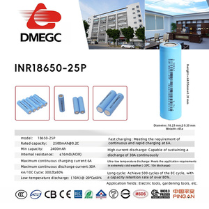 Dmegc inr 18650 pin 25p <span class=keywords><strong>3.7V</strong></span> <span class=keywords><strong>2500mAh</strong></span> hình trụ Lithium Ion pin có thể sạc lại di động - Product Image 5