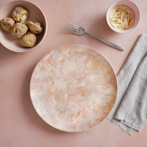 Assiette de Luxe à Effet <span class=keywords><strong>Marbre</strong></span> Rose, Ensemble de <span class=keywords><strong>Vaisselle</strong></span> en Céramique Écologique de Haute Qualité pour Usage Professionnel en Restaurant - Product Image 5