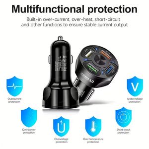 ที่ชาร์จในรถยนต์แบบ USB 4 พอร์ต QC3.0 ขายดีที่สุด อะแดปเตอร์ชาร์จ 4USB 7A ชาร์จเร็ว - Product Image 2