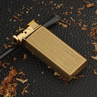 Briquet à gaz rechargeable en alliage pour pipe, flamme oblique, pour fumer la pipe à tabac, vente en gros
