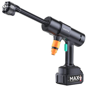 ปืนฉีดน้ำล้างรถไร้สาย SUITU แบตเตอรี่ลิเธียม 7.4V ปืนฉีดน้ำแรงดันสูงสำหรับทำความสะอาดรถยนต์ พร้อมสายยางยาว 10 เมตร และถัง - Product Image 3