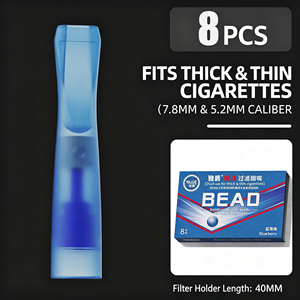 Filtros desechables para cigarrillos con perlas explosivas, boquilla suave, tamaño dual apto para cigarrillos regulares y delgados, triple de 3 etapas - Product Image 5