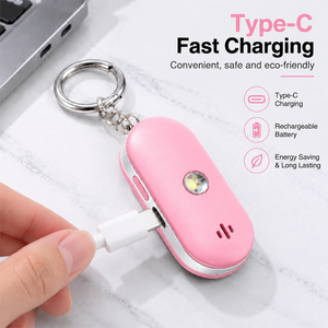 Allarme Personale Portatile Ricaricabile con Luce Flash, Sirena di Autodifesa 130dB, Allarme di Sicurezza Personale per Donne - Product Image 5