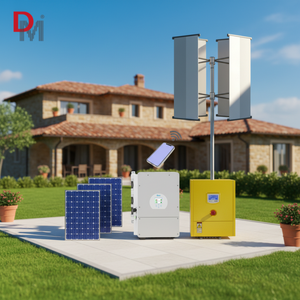 Sistema Híbrido Solar y Eólico Conectado a la Red, Generador Eólico de 5KW, Paneles Solares de 5KW con GPRS - Product Image 1