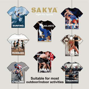 卸売 ノーギ スポーツジム ワークアウト スイム ラッシュガード MMA スリングス BJJ コンプレッションシャツ ストレッチ フロントロゴ - Product Image 6