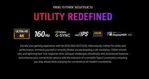 มอนิเตอร์ XG27UCS USB Type-C ของแท้, หน้าจอสำหรับเล่นเกมขนาด a.s.u.rog Strix 27 "4K UHD (3840*2160) 160Hz (มากกว่า144Hz) 1ms Fast IPS - Product Image 2