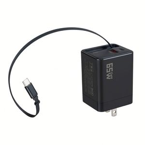 <b>USB</b> Wall Charger A+<b>C</b> Power Adapter Phone Charger <b>Plug</b> with Expandable Cable Fast Charging 65W Type <b>C</b> Charger - Product Image 4