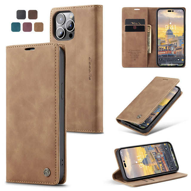 PU Leather Flip Stand Case for iPhone 15 Pro Max Card Holder Wallet Phone Case for iPhone for Samsung for Google