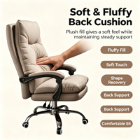 Chaise de bureau de direction en cuir PU à dossier haut, réglable en hauteur, pivotante et inclinable, avec repose-pieds pour le bureau à domicile et le gaming