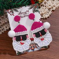 Nouvelle Collection De Noël Boucles D'oreilles À La Main Boho Cerf Bottes Chaussettes De Noël Bonhomme De Neige Boîte Cadeau Boucles D'oreilles