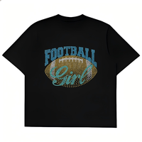 Transfert thermocollant en strass motif fille footballeuse pour T-shirt, vente en gros usine