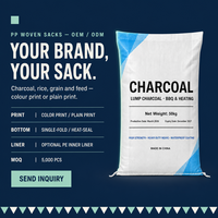 Sac tissé en PP laminé imprimé en héliogravure, étanche, 25 kg, 50 kg, certifié ISO9001 pour l'emballage de ciment, engrais, charbon et produits chimiques