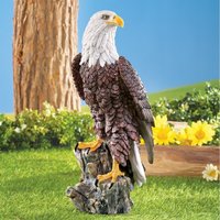 Statue d'aigle en résine sur souche, décoration de jardin extérieure, vente en gros personnalisée