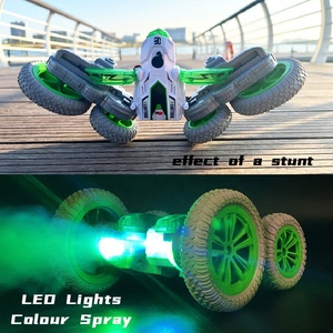 Coches RC AiJH con Luces LED Laterales, Coche de Carreras RC Recargable, Juguete para Niños, Doble Cara, Giros de 360 Grados, Coche Acrobático RC Giratorio - Product Image 4