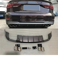 Diffuseur arrière de haute qualité avec tuyau d'échappement pour Audi A3 S3 berline et hayon 2014-2019