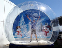 Globe de neige gonflable géant de Noël pour l'extérieur, globe de neige de taille humaine pour la cour arrière, usage commercial
