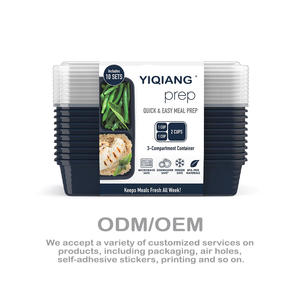 Fiambreras de almacenamiento de comida Bento de 3 compartimentos desechables para microondas de plástico para comida de catering ODM/OEM - Product Image 5