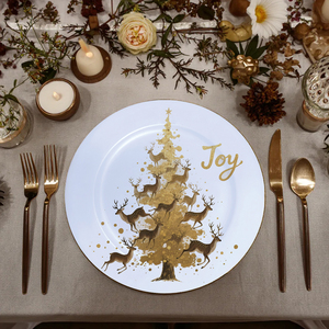 Assiettes de présentation personnalisables en plastique PP écologique, durables et non toxiques de 13 pouces pour fêtes, mariages, réunions de famille, hôtels - MOQ 100 pièces - Product Image 3