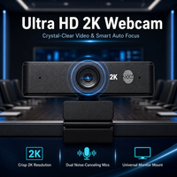 Capteur CMOS 2K OEM ODM H202, fourni par l'usine, 60FPS, USB, double microphone, autofocus, zoom tactile, appel vidéo, CE RoHS FCC