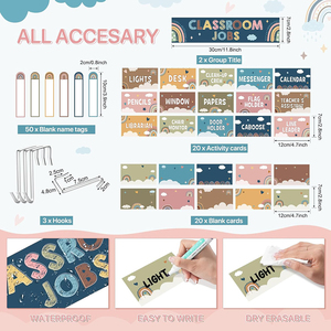 Juego <span class=keywords><strong>de</strong></span> Etiquetas <span class=keywords><strong>de</strong></span> Bolsillo con Diseño Bohemio <span class=keywords><strong>de</strong></span> Arcoíris para el Aula, con Ganchos Incluidos, para Ayudar a los <span class=keywords><strong>Maestros</strong></span> en Tableros <span class=keywords><strong>de</strong></span> Anuncios, Suministros <span class=keywords><strong>de</strong></span> Oficina y Escolares - Product Image 3