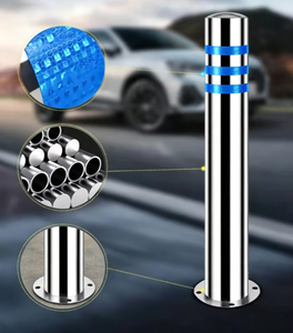Borne de sécurité fixe en acier inoxydable anti-collision, ronde 130 mm, série 300, finition BA sans soudure pour entrées d'écoles, hôpitaux et administrations - Product Image 2