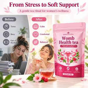 Thé pour la santé utérine à formule personnalisée avec feuille de framboisier et hibiscus pour l'équilibre féminin et le soulagement des règles, thé aux herbes en gros - Product Image 4