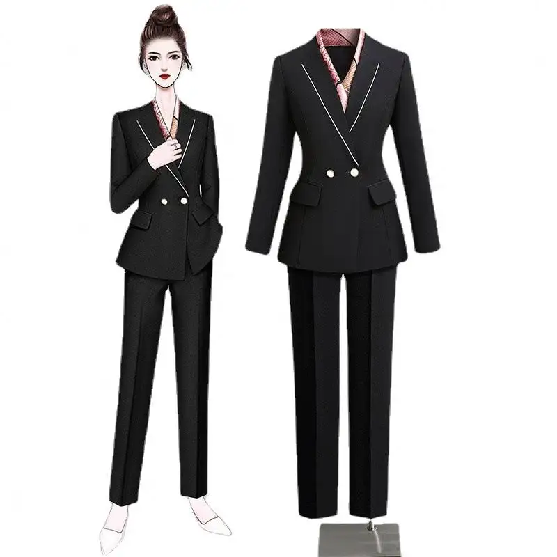 Black suit jacket women's spring 2023 new workplace commuter goddess style professional tailored suit