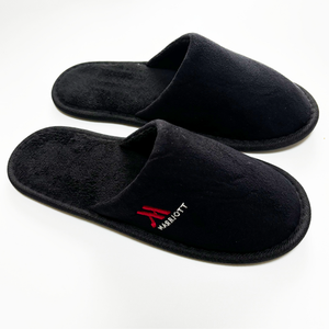 Pantuflas Desechables de Lujo para Hotel, Punta Cerrada, Color Negro, Forro de Coral, Suela Antideslizante, Duraderas y Suaves, para Hoteles <span class=keywords><strong>MARRIOTT</strong></span> - Product Image 3