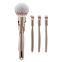 Ensemble de pinceaux de maquillage magnétiques multifonctionnels 4-en-1 pour les yeux, avec pinceaux pour fard à paupières, contour et blush