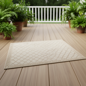 Tappeto in Polipropilene Geometrico Durevole e Leggero, Realizzato a Macchina, per Interni/Esterni, Patio, Balcone, Soggiorno, Facile da Pulire, a Pelo Corto - Product Image 1