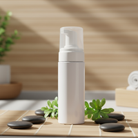 Fuyun 200ml Flacon pompe de lavage des mains en plastique moussant minimaliste blanc givré pour cosmétiques avec joint sécurisé