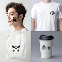 Gabarit réutilisable auto-adhésif pour T-shirts Visage Corps Peinture Tissu Bois Sérigraphie Pochoir-Caractéristique Temporaire
