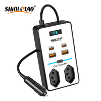 Convertisseur de courant automobile 200W pour la revente, 12V vers 127V avec USB-C PD 30W, prise brésilienne