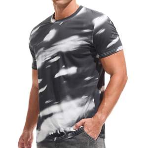 Street Style T-shirt à col rond pour homme en coton extensible imprimé graphique haut décontracté à manches courtes - Product Image 3