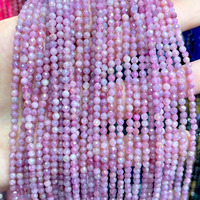 Manik-manik biji 3mm yang elegan, manik-manik batu permata alami lepas, 15 inci/38cm, ringan, 100% warna alami, trendi untuk pembuatan gelang