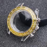 Accessoires de montre, boîtier de montre en plastique transparent de 39 mm de diamètre avec cristal acrylique, compatible avec le mouvement à quartz VK63