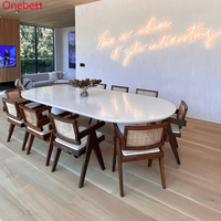 Oval geformte Kunststein Home Kantine Tische High End Design Haus möbel Esstisch