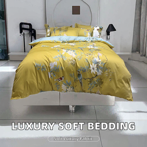 230*270 cm 3 PCS Customized Quality Simple Plant Woven Printed Bed Sheet Set <b>Flat</b> Sheet Pillowcases 300tc Polyester/Cotton - Product Image 2