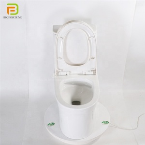 Inodoro Moderno de Cerámica con Descarga Ciclónica, Inodoro de Una Pieza de Porcelana con Sifón para Baño - Product Image 2