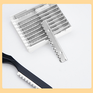 All Stainless Steel Razor Salon Razor Hairdresser Barber Trimming <b>Tools</b> Replaceable Blades Hair Thinning Clipper - Product Image 6