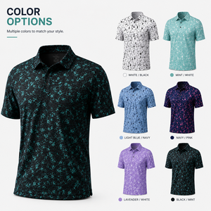 Polo de Golf Verde Estampado Personalizado Premium para Hombre, Ropa Corporativa de Marca Privada con Absorción de Humedad, OEM - Product Image 2