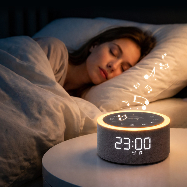 HiFiD 3 in 1 White Noise Sound Machine 29 Soothing Sounds Insomnia Relief Device Digital Clock